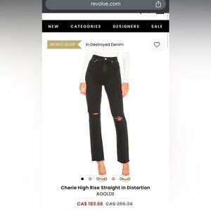 Agolde Cherie High Rise Straight Denim in Distortion